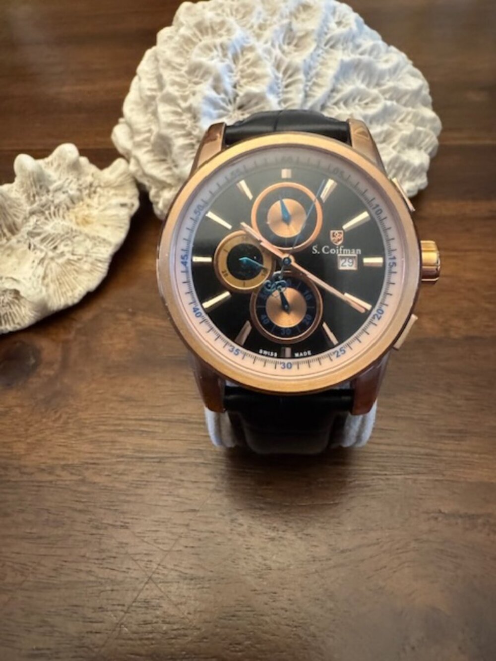 S. Coifman - Men's Rose Gold 43mm Quartz Watch - Excellent Condition